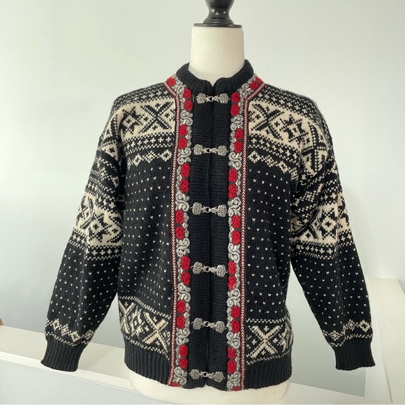 Voss Norway Fair Isle New Wool Cardigan Sweater - Picture 1 of 10